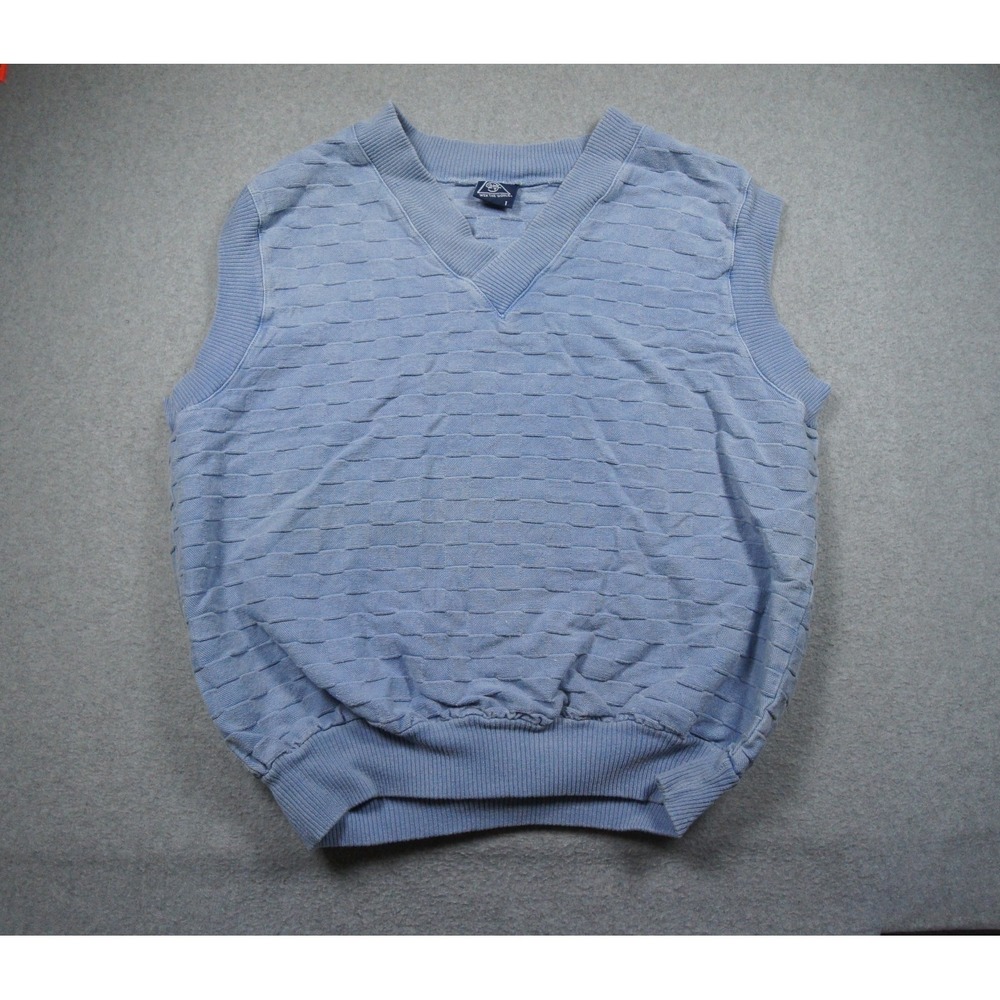 Vintage Wek The World Sweater Mens Size 1 Blue Vest Pullover Sleeveless 90s